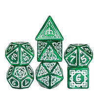 Thumbnail for 7pcs Dice Acrylic Pattern Vines Bow White Font Green