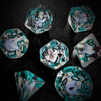 Thumbnail for Lilac Mushroom in Clear Resin - 7pcs RPG Full Dice Set