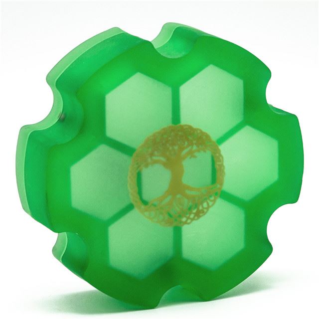 Frosted Gold & Green Resin with 7 Slots - Dice Storage