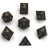 Thumbnail for Gold on Solid Black Silicone - 7pcs RPG Full Dice Set