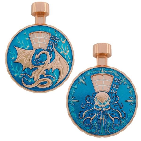Dice Metal Spinner Circle Clicker Copper Blue