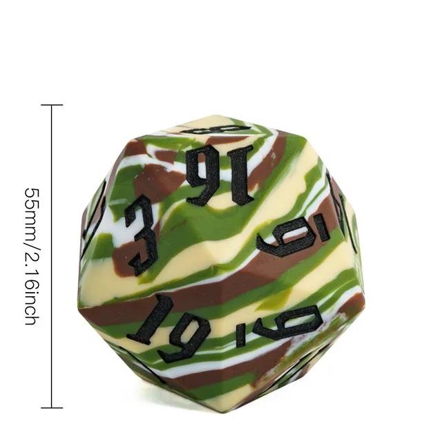 Brown & Green Layered Silicone - D20 RPG Dice