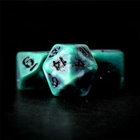 Thumbnail for Washed Green on White Acrylic - 7pcs RPG Full Dice Set