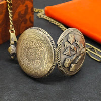 Thumbnail for Wizard on Bronze Pocket Watch with Mini Dice - Pendant