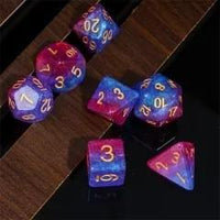 Thumbnail for 7pcs Dice Resin Layer Gold Font Bisexual Pink Purple Blue