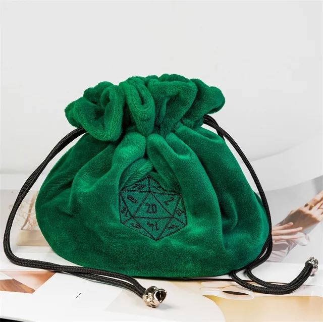 Green Bag with Compartments - Soft Dice Storage