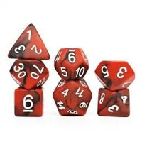 Thumbnail for 7pcs Dice Resin Swirl White Font Frosted Red