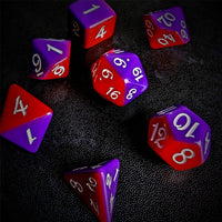 Thumbnail for Blend of Red & Purple Acrylic - 7pcs RPG Full Dice Set Scatter