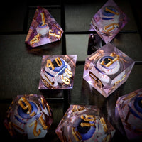Thumbnail for Eye Ball in Purple Filled Sharp Resin - 7pcs RPG Dice Set