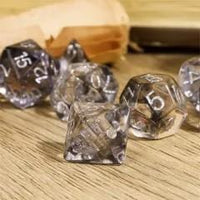 Thumbnail for Black Swirl in Clear Resin - 7pcs RPG Full Dice Set