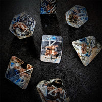 Thumbnail for Eye in Clear & Blue Resin - 7pcs RPG Full Dice Set