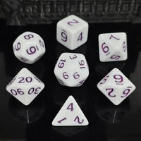 Thumbnail for 7pcs Dice Acrylic Blend Purple Font Solid White