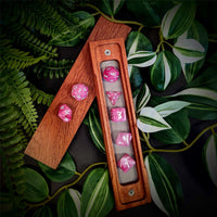 Thumbnail for Dark Pink Silk Acrylic - 7pcs RPG Full Dice Set Box Setup