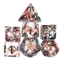 Thumbnail for Blades in Clear & Red Resin - 7pcs RPG Full Dice Set