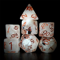 Thumbnail for White Swirl in Clear Resin - 7pcs RPG Full Dice Set