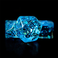 Thumbnail for Water Drops in Clear & Blue Resin - 7pcs RPG Full Dice Set