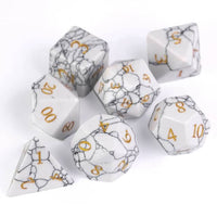 Thumbnail for Cracked White Howlite Gemstone - 7pcs RPG Dice Set