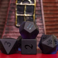 Thumbnail for Frosted Purple and Black Glass - 7pcs RPG Dice Set