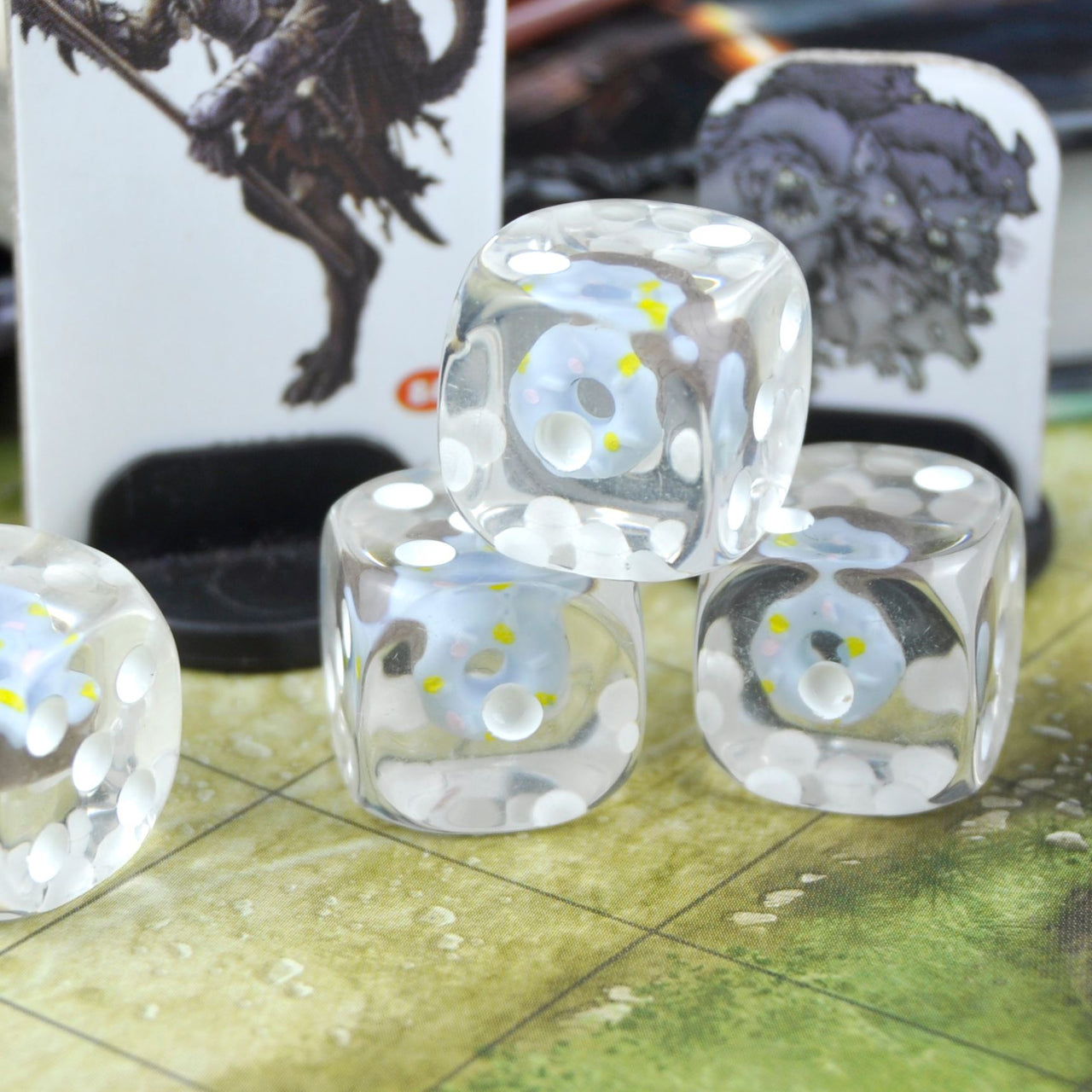 Blue Donut in Clear Resin - 6pcs D6 RPG Dice Set