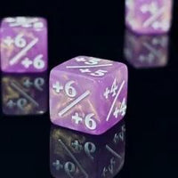 Thumbnail for 6pcs D6 16mm Dice Acrylic Counter White Font Pink Purple