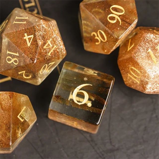 Glitter Clear Glass - 7pcs RPG Dice Set