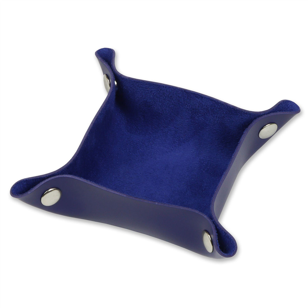 Blue Velvet & Blue PU Leather - Square Soft Dice Tray