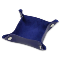 Thumbnail for Blue Velvet & Blue PU Leather - Square Soft Dice Tray