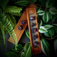 Thumbnail for Glitter in Blue & Red Acrylic - 7pcs RPG Full Dice Set