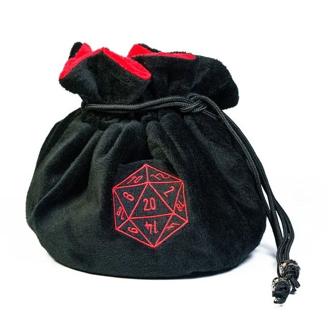 Black Bag with Compartments - Soft Dice Storage