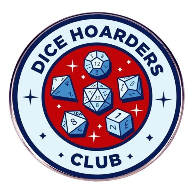 White Hoarders Club Round Pin - Novelty