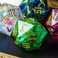 Thumbnail for Candy in Green with White Foil Sharp Resin - D20 RPG Dice