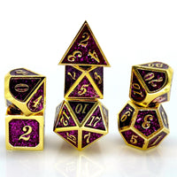 Thumbnail for 7pcs Dice Metal Enamel Gold Clear Purple