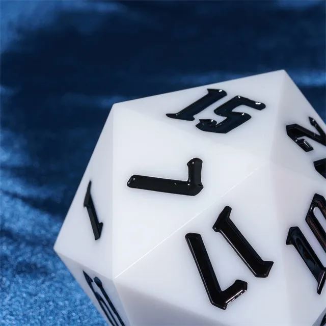 White Sharp Acrylic - D20 RPG Dice