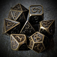 Thumbnail for Bronze Metal with Dragon Font - 7pcs RPG Dice Set