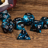 Thumbnail for 7pcs RPG Dice Set - Blue & Black Anodized Aluminium