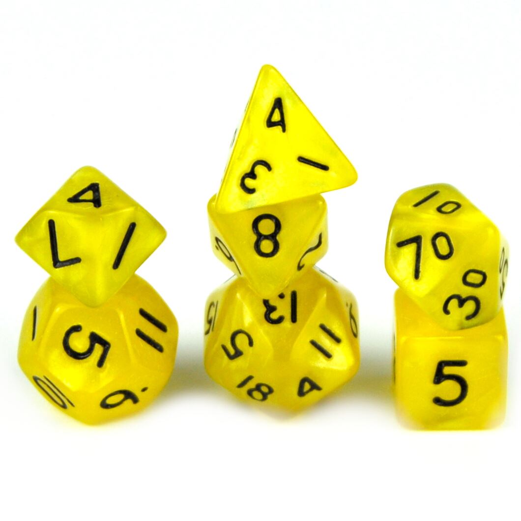 Silk Yellow Acrylic - 7pcs RPG Mini Dice Set