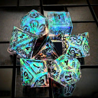 Thumbnail for Mythology on Clear Sharp Resin - 7pcs RPG Dice Set