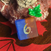 Thumbnail for Cracked & Frosted Orange and Blue Glass - 7pcs RPG Dice Set