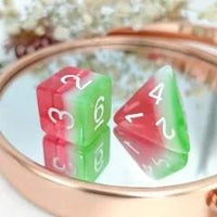 Thumbnail for 7pcs Dice Resin Layer White Font Green White Red