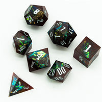 Thumbnail for Candy in Brown & Black Sharp Resin - 7pcs RPG Dice Set