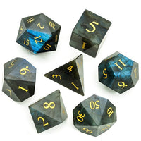 Thumbnail for Blue Labradorite Gemstone - 7pcs RPG Dice Set