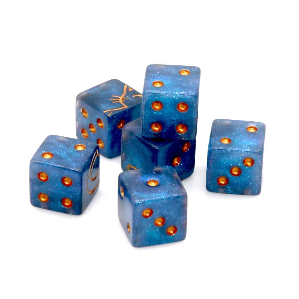 Cat on Blue Resin - 6pcs D6 RPG Dice Set