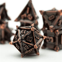 Thumbnail for 7pcs RPG Dice Set - Spiky Copper Metal