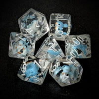 Thumbnail for Blue Bird in Clear Resin - 7pcs RPG Full Dice Set