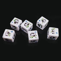 Thumbnail for 16mm White Panda Acrylic  - 6pcs D6 RPG Dice Set