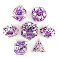 Thumbnail for 7pcs Dice Metal Hollow Watcher Silver Purple
