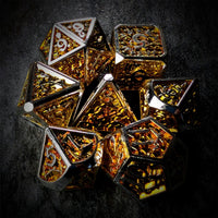 Thumbnail for Gold Monster in Silver Metal - 7pcs RPG Dice Set