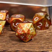 Thumbnail for 7pcs RPG Dice Set - Orange & Yellow Anodized Aluminium