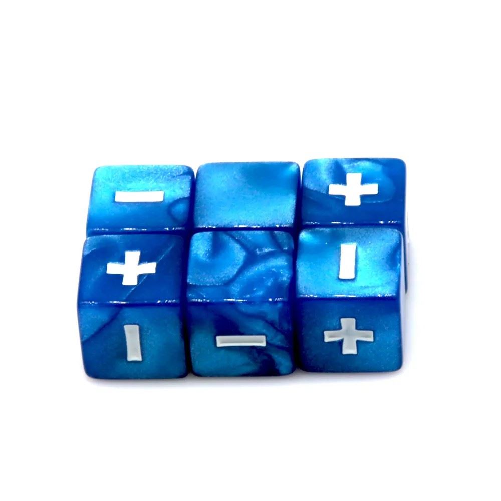 16mm Blue Counter Acrylic  - 6pcs D6 RPG Dice Set