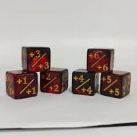 Thumbnail for 6pcs D6 16mm Dice Acrylic Counter Gold Font Black Red